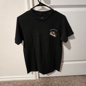 Last Call Co Men's Small Black Grim Reaper Pizza Float T-Shirt Living My Best